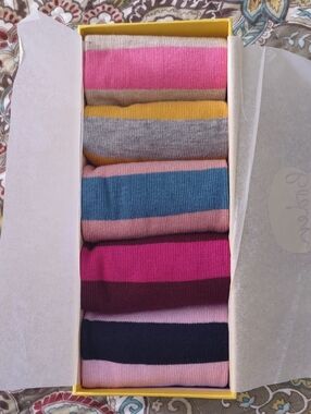 New in Box Set Of 5 Boden Crew Socks Stripes